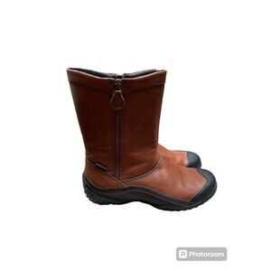 Clarks Muckers Waterproof Boots Zip Up Insulated Leather Women's Size 9 Brown
